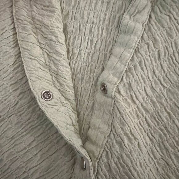 Faded Glory Stretch Women Medium Light Green Sleeveless Button Up Shirt - Picture 5 of 7